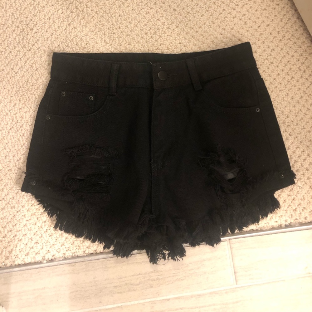 Shein Black Denim Shorts